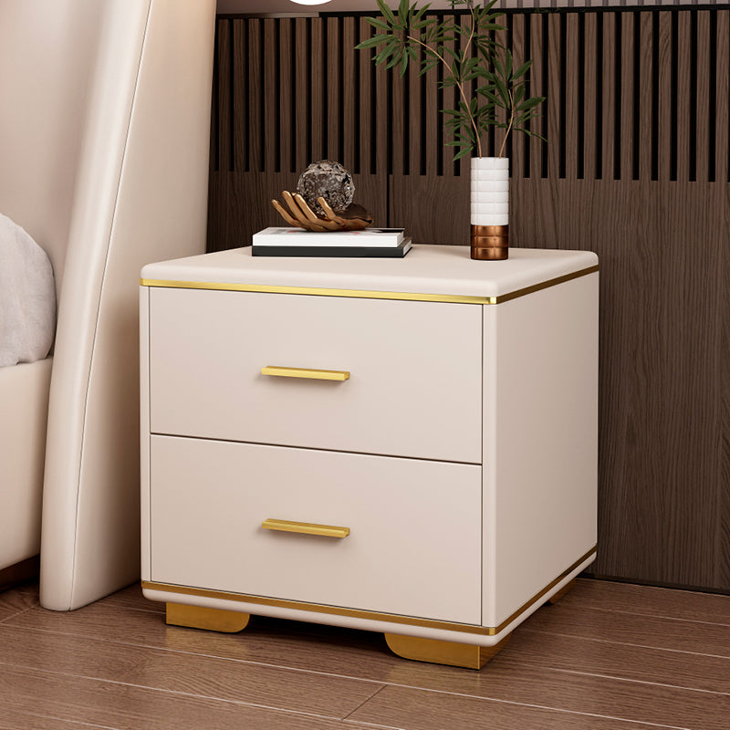 Drawer Storage Night Table Glam Imitation Wood Legs Included Bed Nightstand