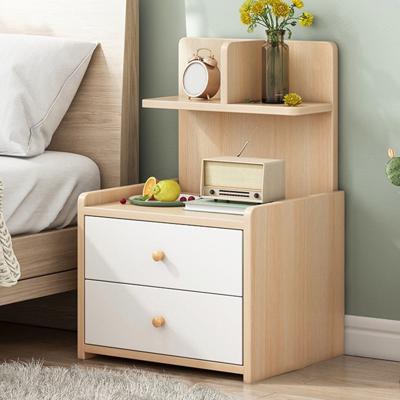 Open Storage Modern Night Table Drawer Storage Imitation Wood Nightstand