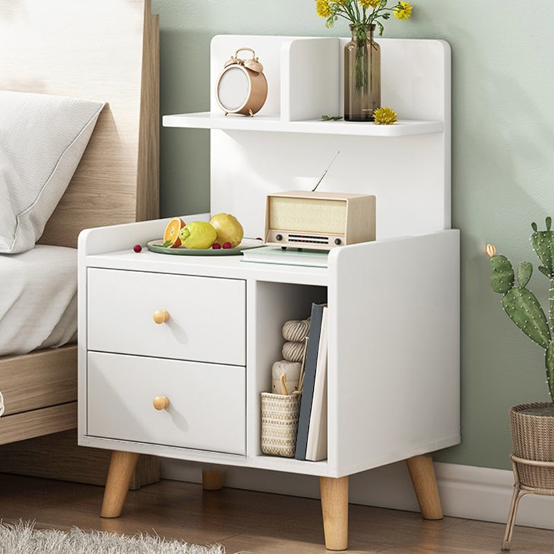 Open Storage Modern Night Table Drawer Storage Imitation Wood Nightstand