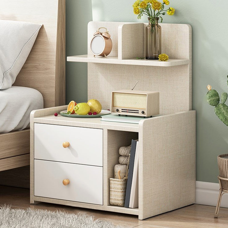 Open Storage Modern Night Table Drawer Storage Imitation Wood Nightstand