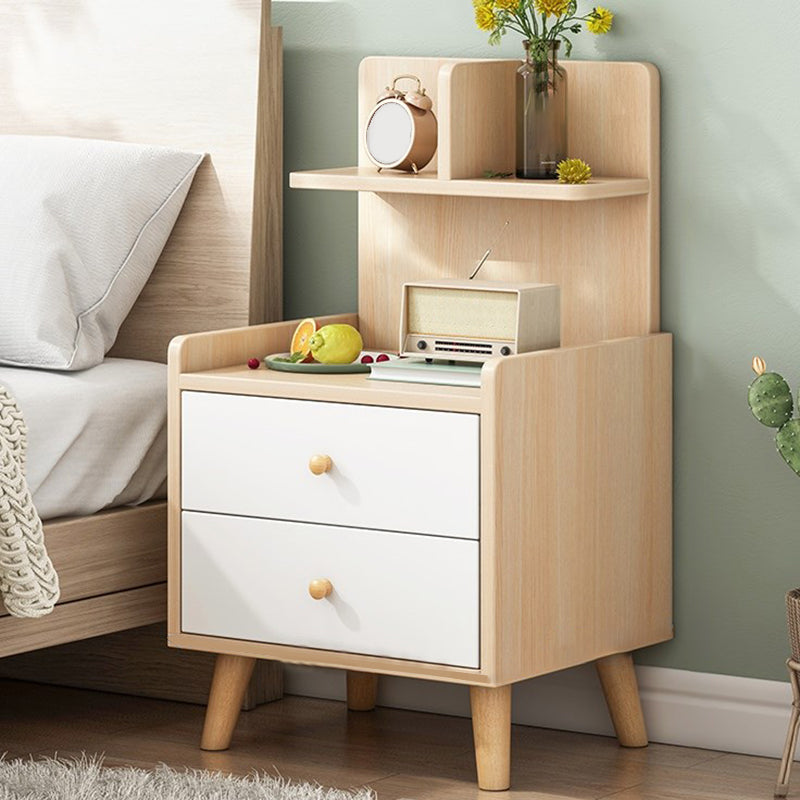 Open Storage Modern Night Table Drawer Storage Imitation Wood Nightstand