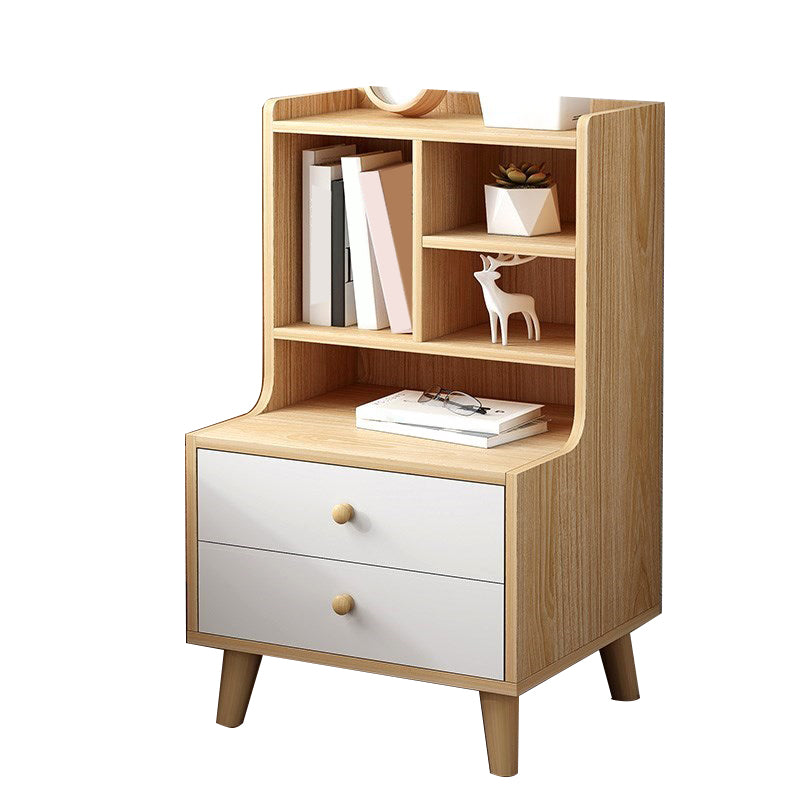 Open Storage Modern Night Table Drawer Storage Imitation Wood Nightstand