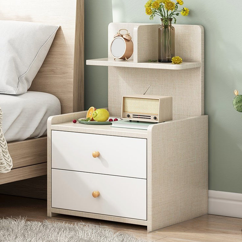 Open Storage Modern Night Table Drawer Storage Imitation Wood Nightstand