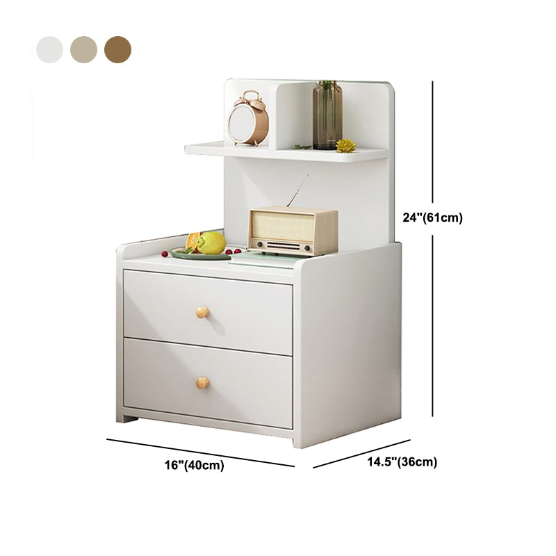 Open Storage Modern Night Table Drawer Storage Imitation Wood Nightstand