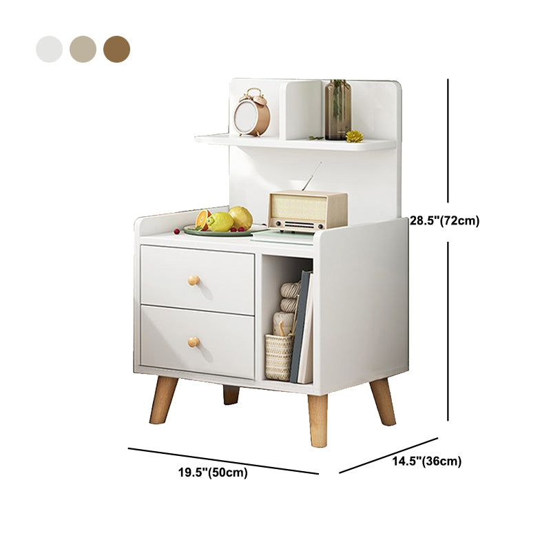 Open Storage Modern Night Table Drawer Storage Imitation Wood Nightstand