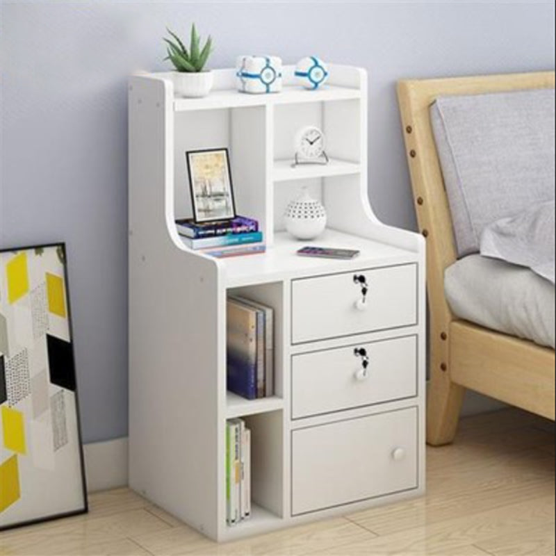 Open Storage Modern Night Table Drawer Storage Shelf Included Imitation Wood