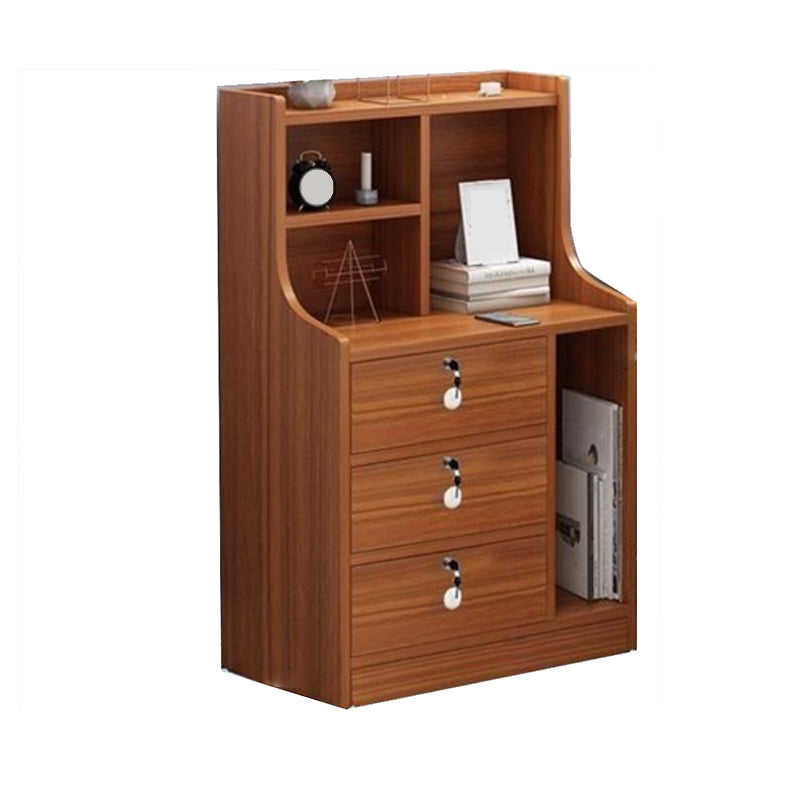 Open Storage Modern Night Table Drawer Storage Shelf Included Imitation Wood