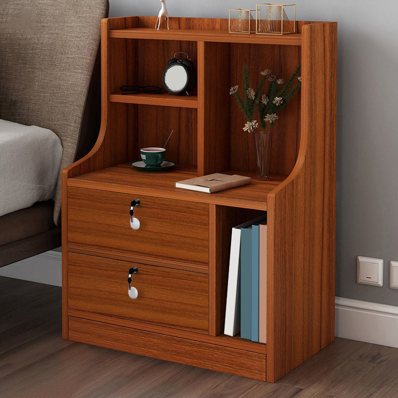 Open Storage Modern Night Table Drawer Storage Shelf Included Imitation Wood