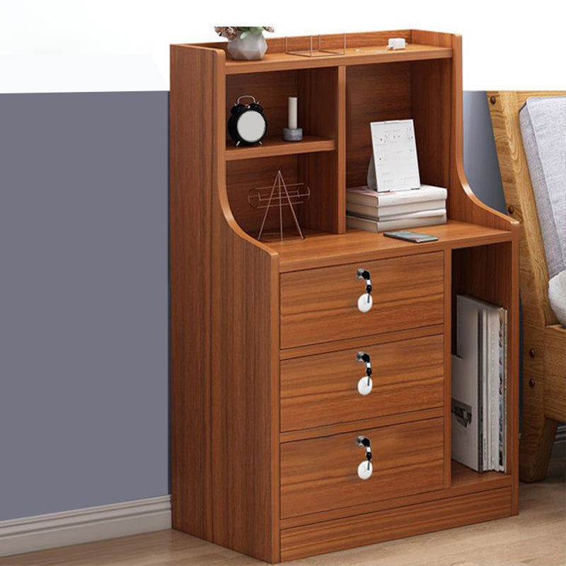 Open Storage Modern Night Table Drawer Storage Shelf Included Imitation Wood