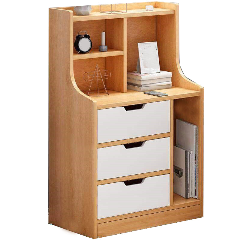 Open Storage Modern Night Table Drawer Storage Shelf Included Imitation Wood