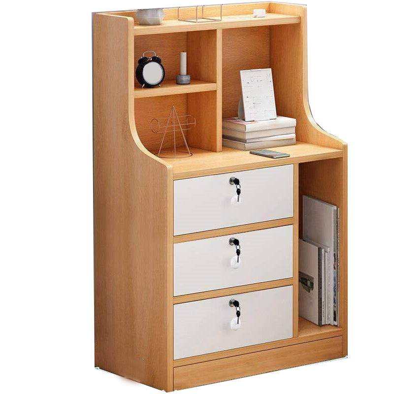 Open Storage Modern Night Table Drawer Storage Shelf Included Imitation Wood