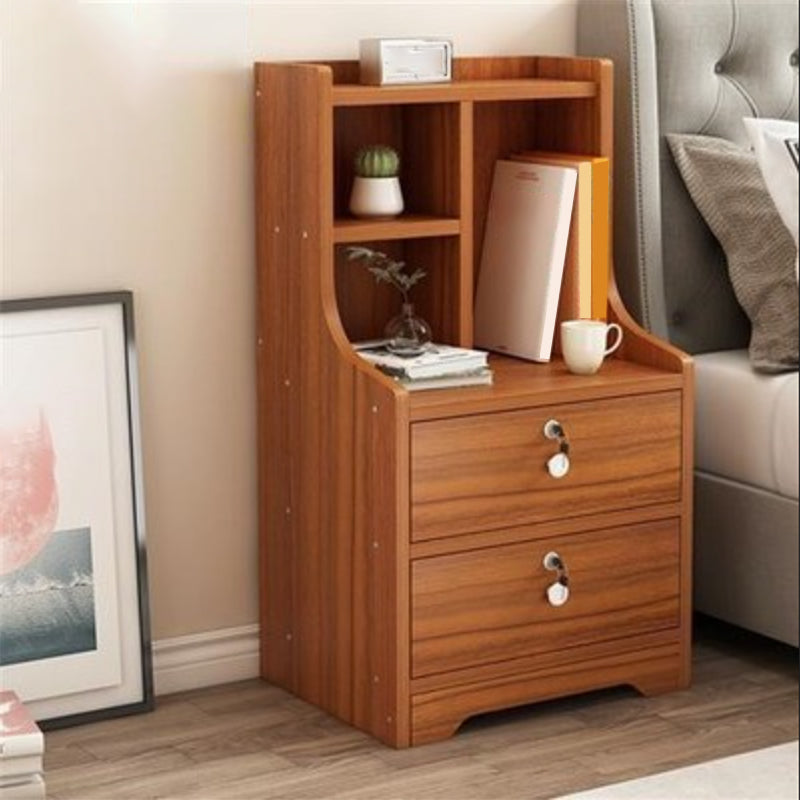 Open Storage Modern Night Table Drawer Storage Shelf Included Imitation Wood