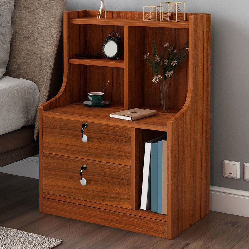 Open Storage Modern Night Table Drawer Storage Shelf Included Imitation Wood