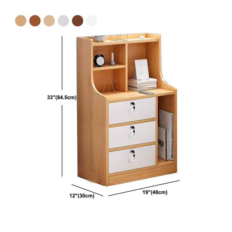 Open Storage Modern Night Table Drawer Storage Shelf Included Imitation Wood