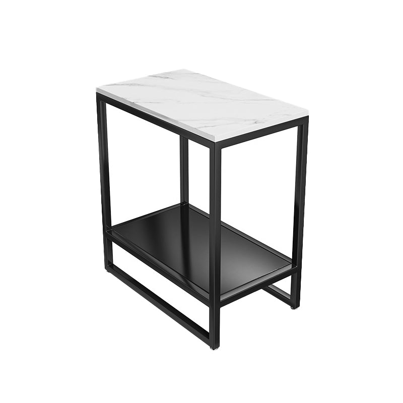 21 Inch H Modern Nightstand Glass Top Open Storage Shelf Included Night Table