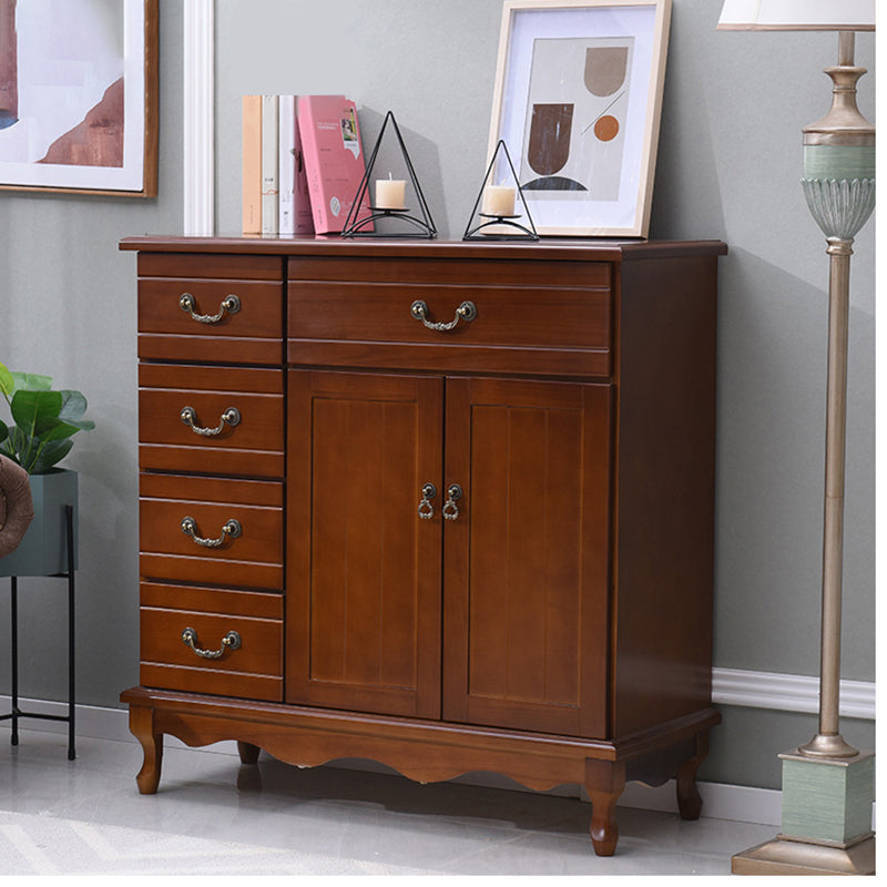 Contemporary Matte Finish Storage Chest Horizontal Solid Wood Combo Dresser