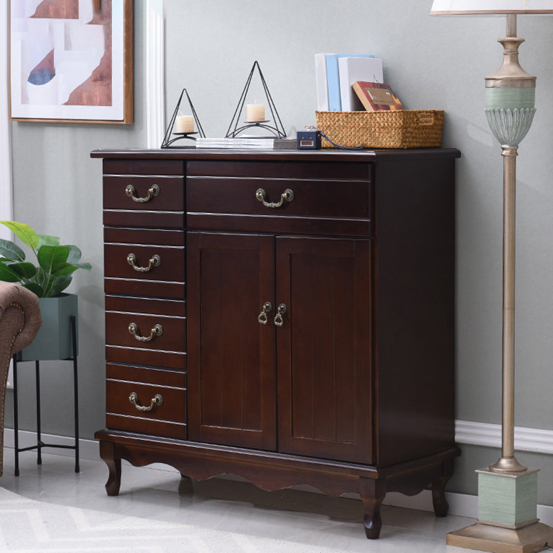 Contemporary Matte Finish Storage Chest Horizontal Solid Wood Combo Dresser