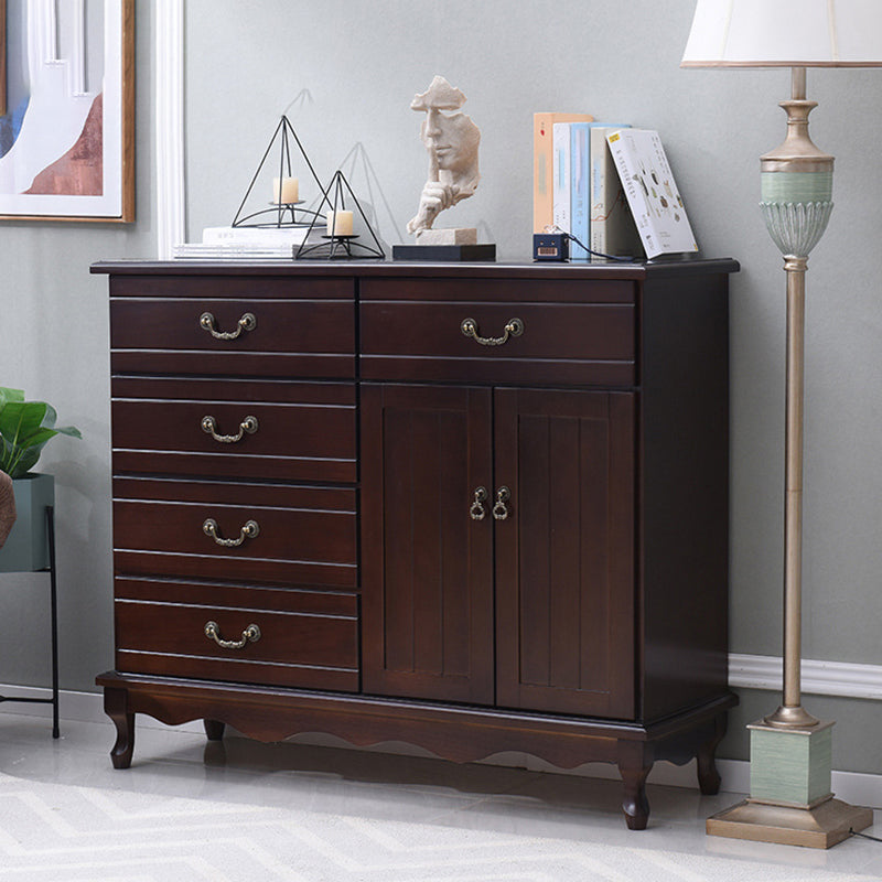 Contemporary Matte Finish Storage Chest Horizontal Solid Wood Combo Dresser