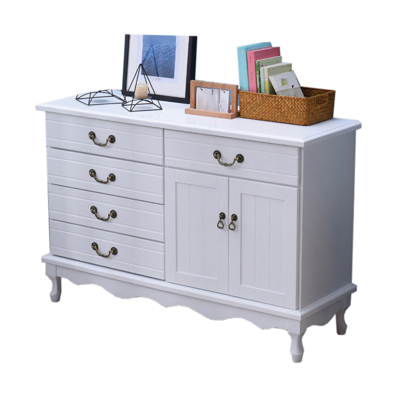 Contemporary Matte Finish Storage Chest Horizontal Solid Wood Combo Dresser