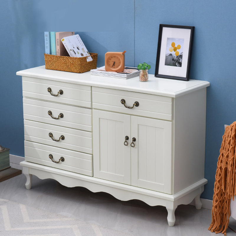 Contemporary Matte Finish Storage Chest Horizontal Solid Wood Combo Dresser