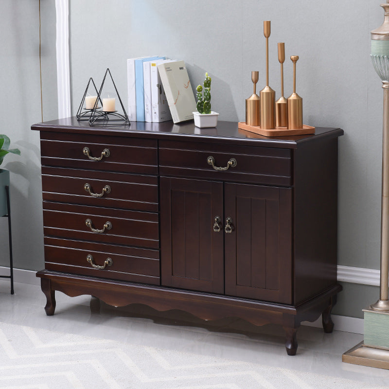 Contemporary Matte Finish Storage Chest Horizontal Solid Wood Combo Dresser