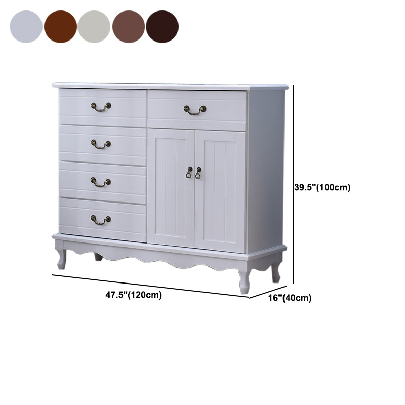 Contemporary Matte Finish Storage Chest Horizontal Solid Wood Combo Dresser