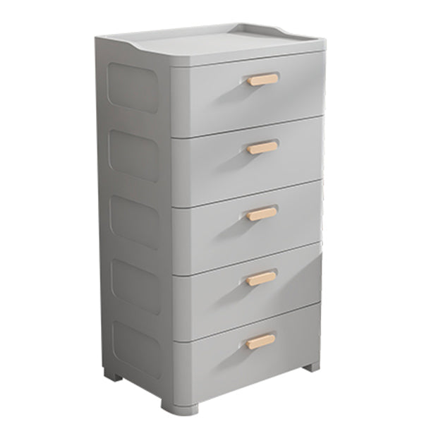 Grey/White Lingerie Chest Contemporary Plastic Chest with Drawers for Bedroom