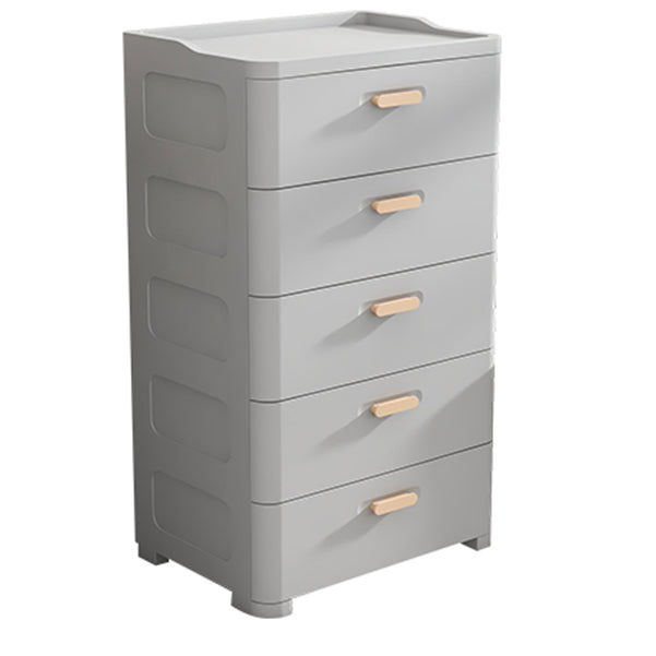 Grey/White Lingerie Chest Contemporary Plastic Chest with Drawers for Bedroom