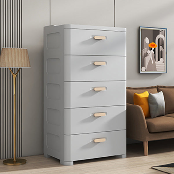 Grey/White Lingerie Chest Contemporary Plastic Chest with Drawers for Bedroom