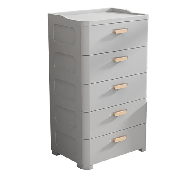 Grey/White Lingerie Chest Contemporary Plastic Chest with Drawers for Bedroom