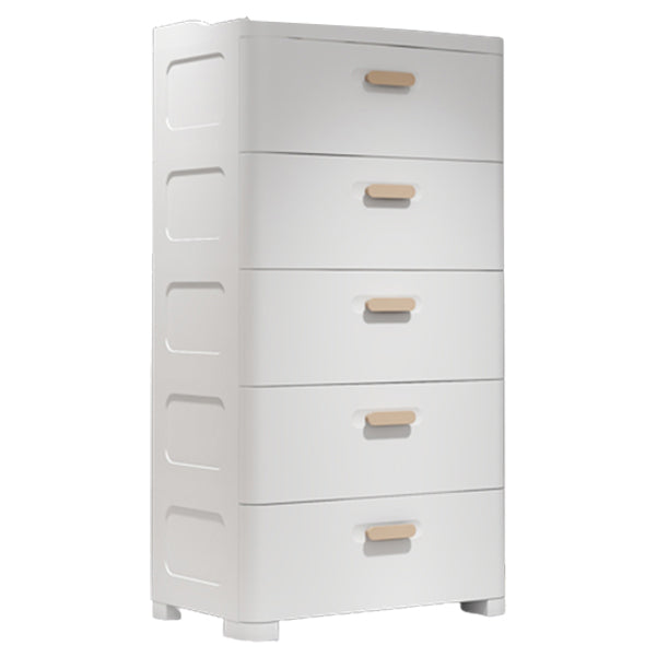 Grey/White Lingerie Chest Contemporary Plastic Chest with Drawers for Bedroom