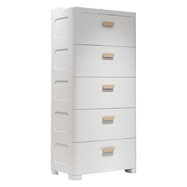 Grey/White Lingerie Chest Contemporary Plastic Chest with Drawers for Bedroom