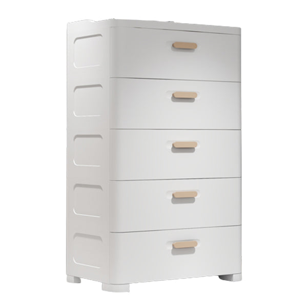 Grey/White Lingerie Chest Contemporary Plastic Chest with Drawers for Bedroom