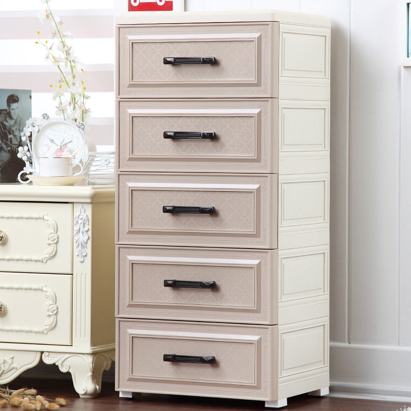 Vertical Lingerie Chest Contemporary Plastic Chest with Drawers for Bedroom