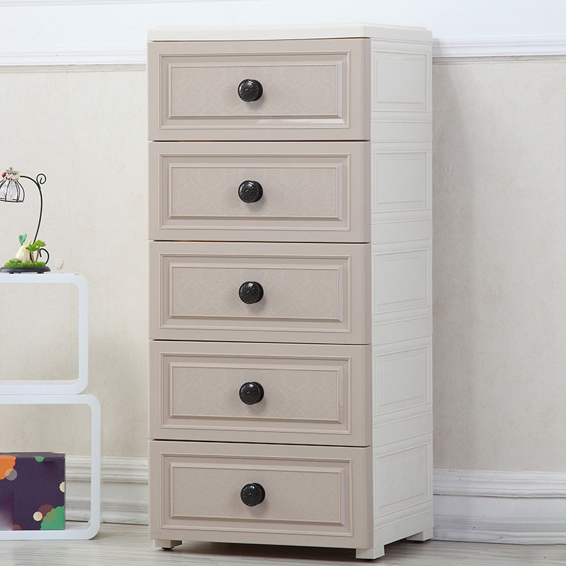 Vertical Lingerie Chest Contemporary Plastic Chest with Drawers for Bedroom