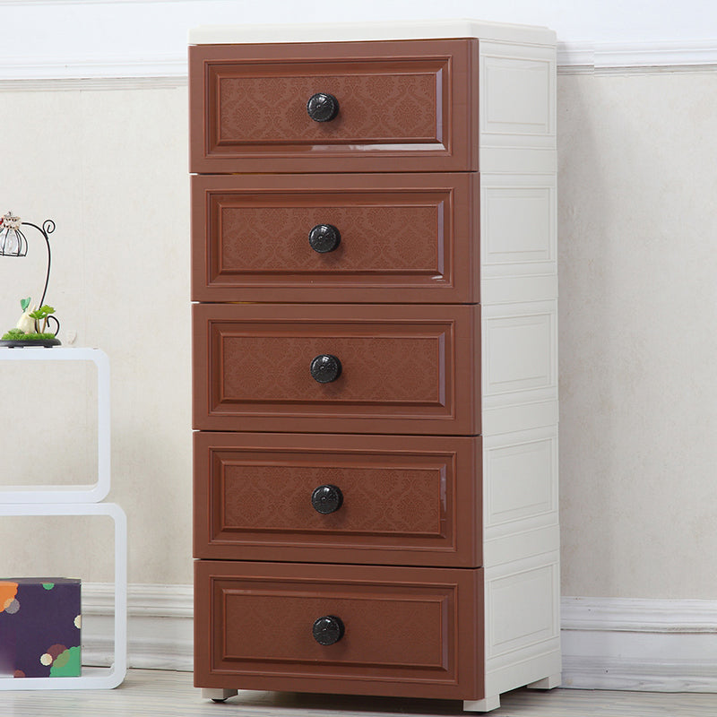 Vertical Lingerie Chest Contemporary Plastic Chest with Drawers for Bedroom