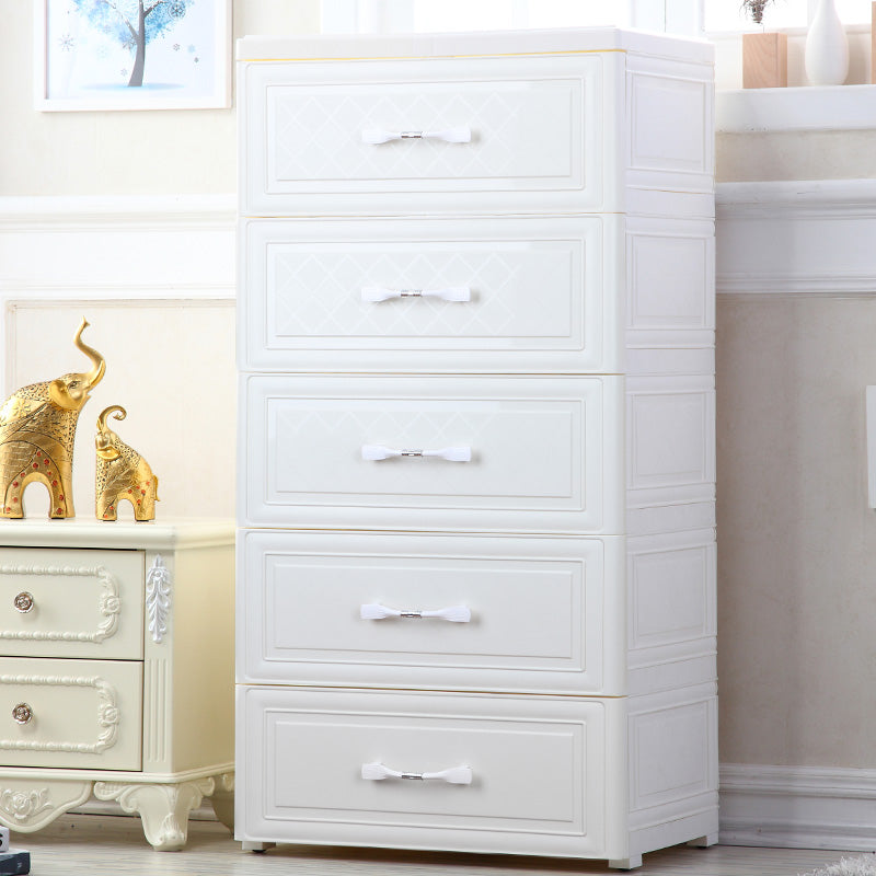 Vertical Lingerie Chest Contemporary Plastic Chest with Drawers for Bedroom