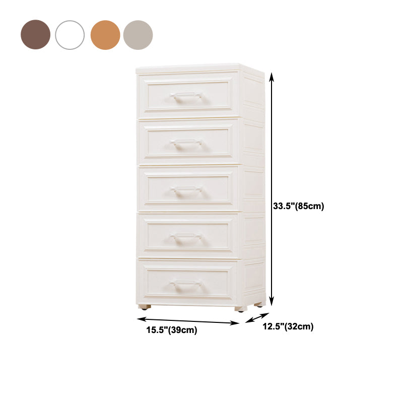 Vertical Lingerie Chest Contemporary Plastic Chest with Drawers for Bedroom