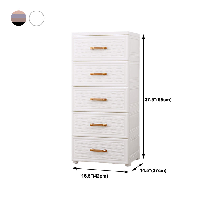 Vertical Lingerie Chest Contemporary Plastic Chest with Drawers for Bedroom