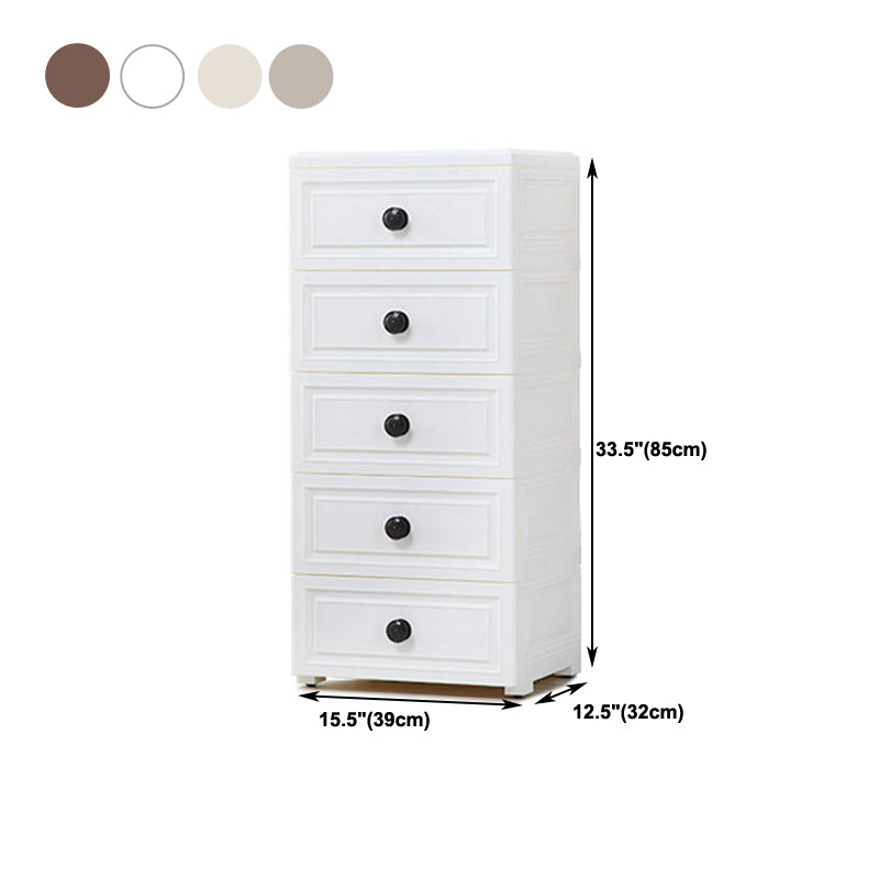 Vertical Lingerie Chest Contemporary Plastic Chest with Drawers for Bedroom