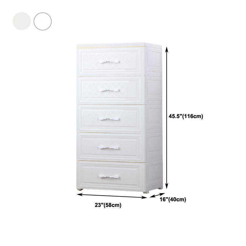 Vertical Lingerie Chest Contemporary Plastic Chest with Drawers for Bedroom