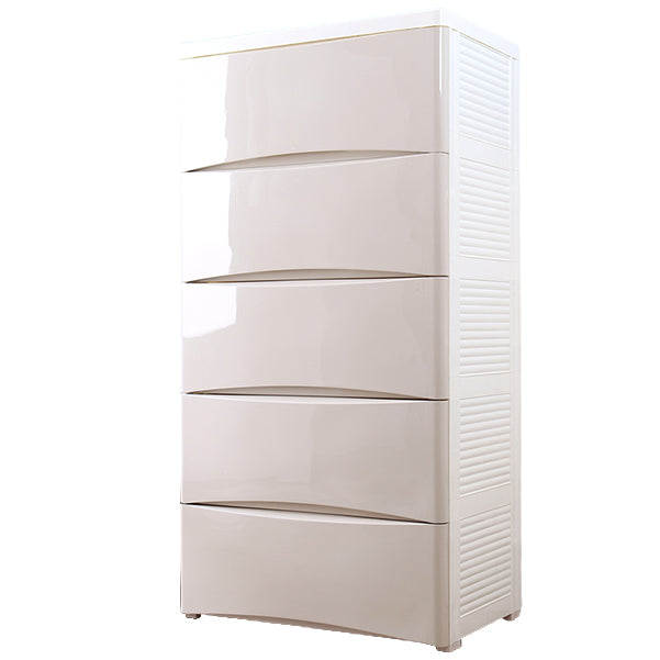 Lingerie Chest Contemporary Vertical Plastic Chest with Drawers for Bedroom