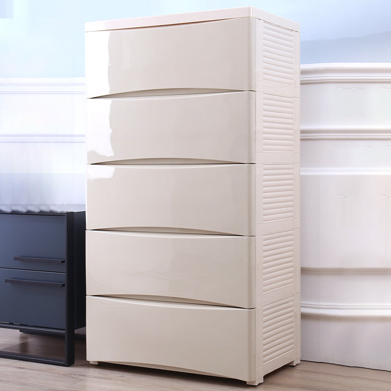 Lingerie Chest Contemporary Vertical Plastic Chest with Drawers for Bedroom