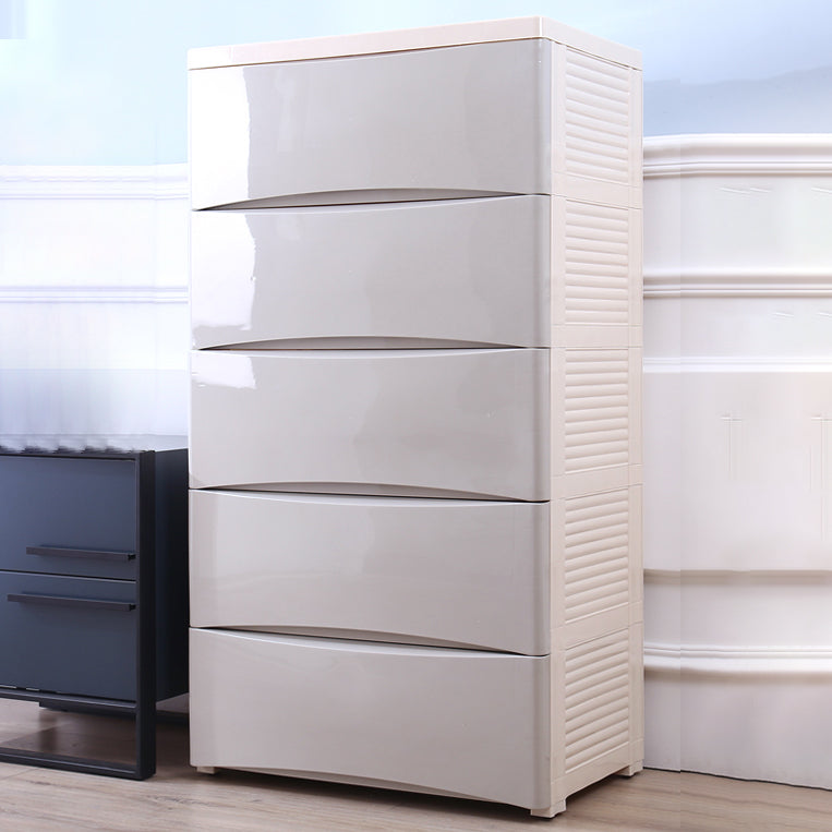 Lingerie Chest Contemporary Vertical Plastic Chest with Drawers for Bedroom