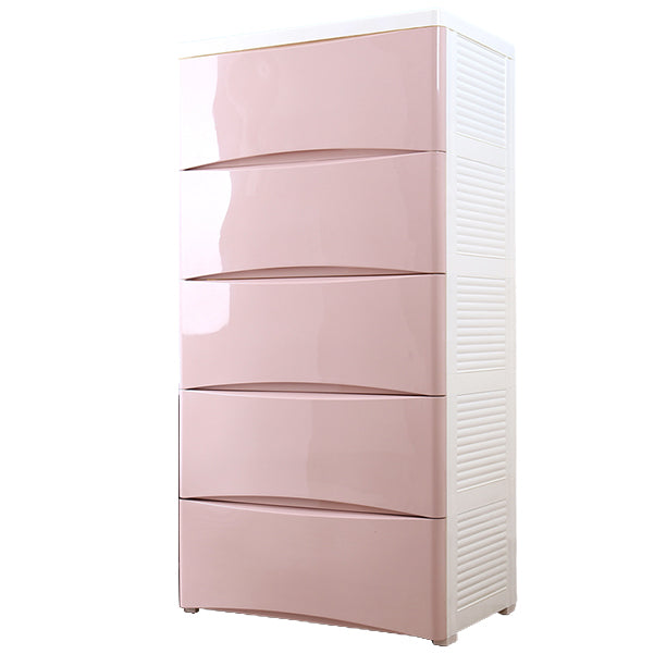 Lingerie Chest Contemporary Vertical Plastic Chest with Drawers for Bedroom