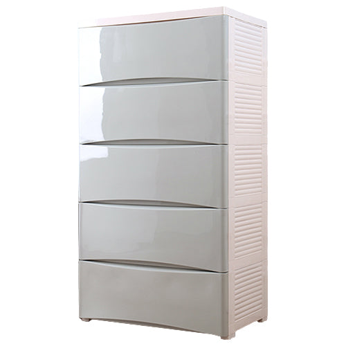 Lingerie Chest Contemporary Vertical Plastic Chest with Drawers for Bedroom