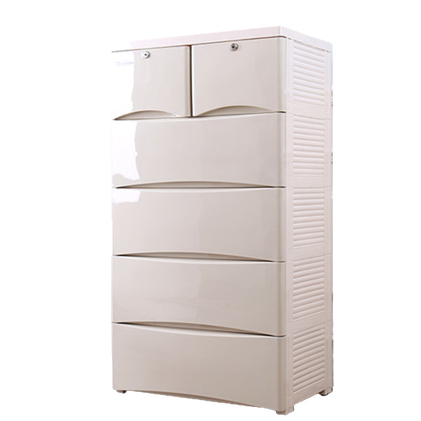 Lingerie Chest Contemporary Vertical Plastic Chest with Drawers for Bedroom