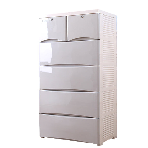 Lingerie Chest Contemporary Vertical Plastic Chest with Drawers for Bedroom