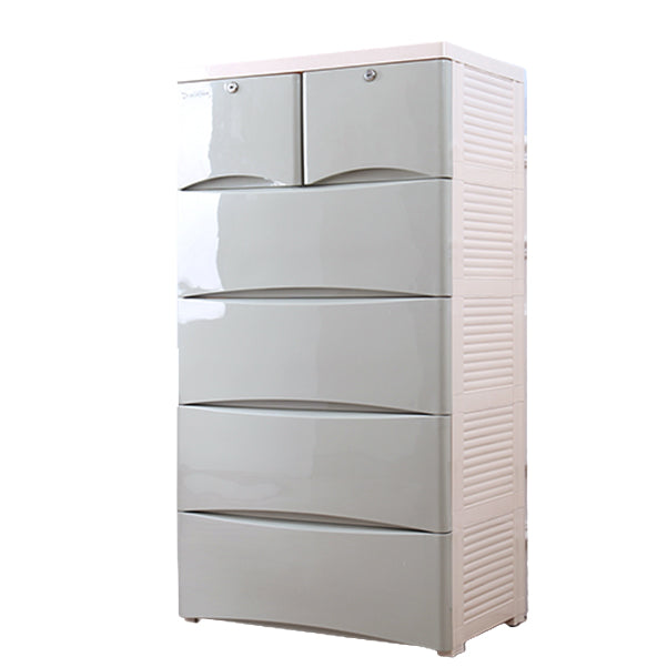 Lingerie Chest Contemporary Vertical Plastic Chest with Drawers for Bedroom