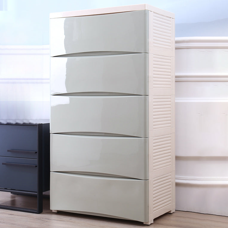 Lingerie Chest Contemporary Vertical Plastic Chest with Drawers for Bedroom